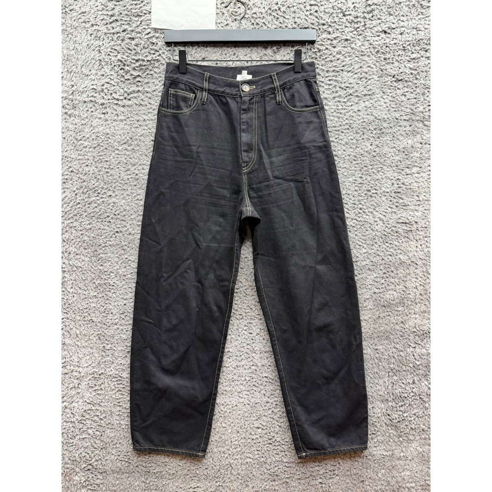 Rita Row Relaxed Fit High Rise Barrel Leg Ludwig Denim Jeans Black Size 34